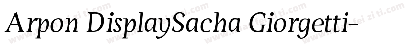 Arpon DisplaySacha Giorgetti字体转换